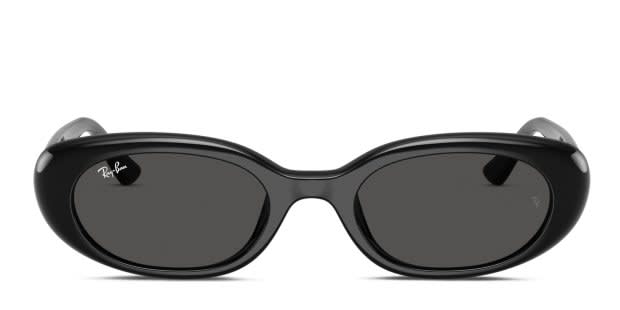 Ray-Ban RB4441D black frame with dark grey lenses. Lenses provide