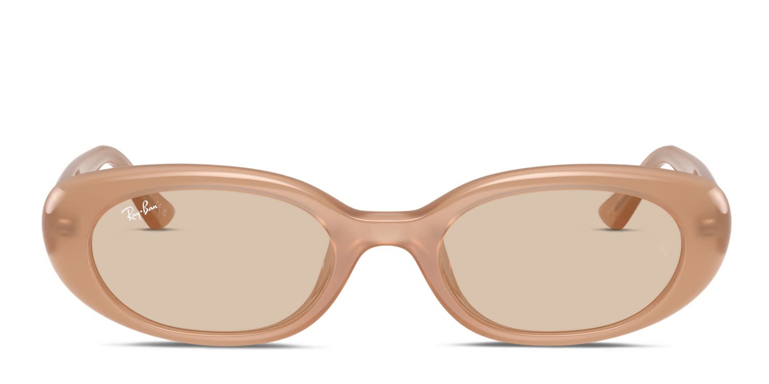 Ray-Ban RB4441D beige frame with light brown lenses. Lenses