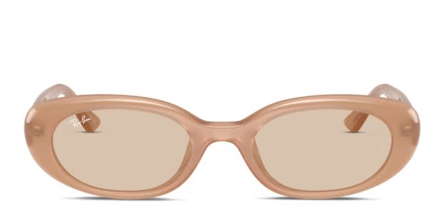 Ray-Ban RB4441D beige frame with light brown lenses. Lenses
