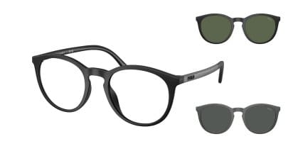 Polo Ralph Lauren PH4183U w/Clip-On Black glasses - Black - Angle View