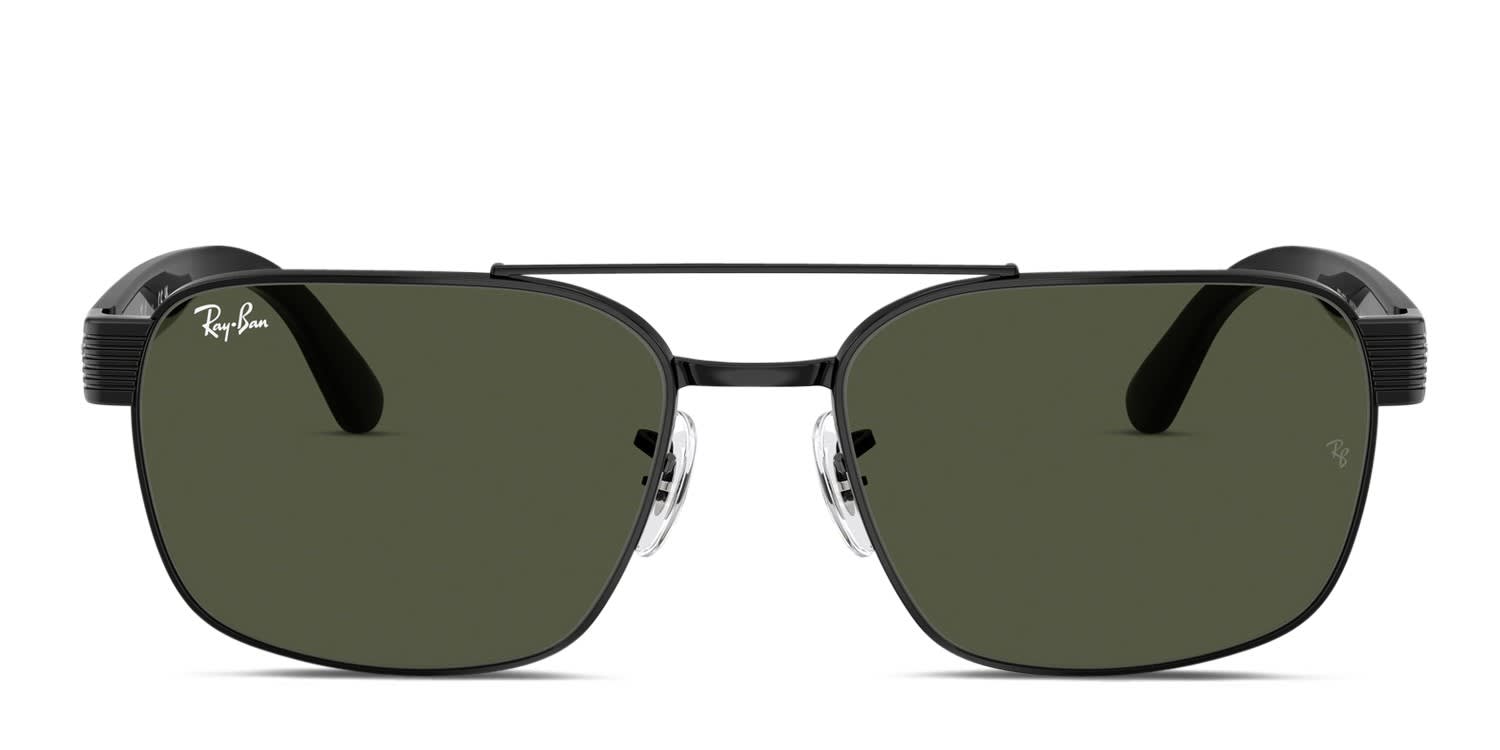 Ray-Ban RB3751 Black glasses - Black / Green - Frontal View