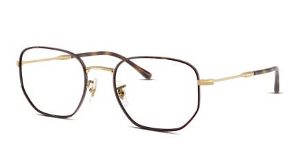 Ray-Ban RX6496 Tortoise, Gold glasses - Tortoise / Gold - Angle View