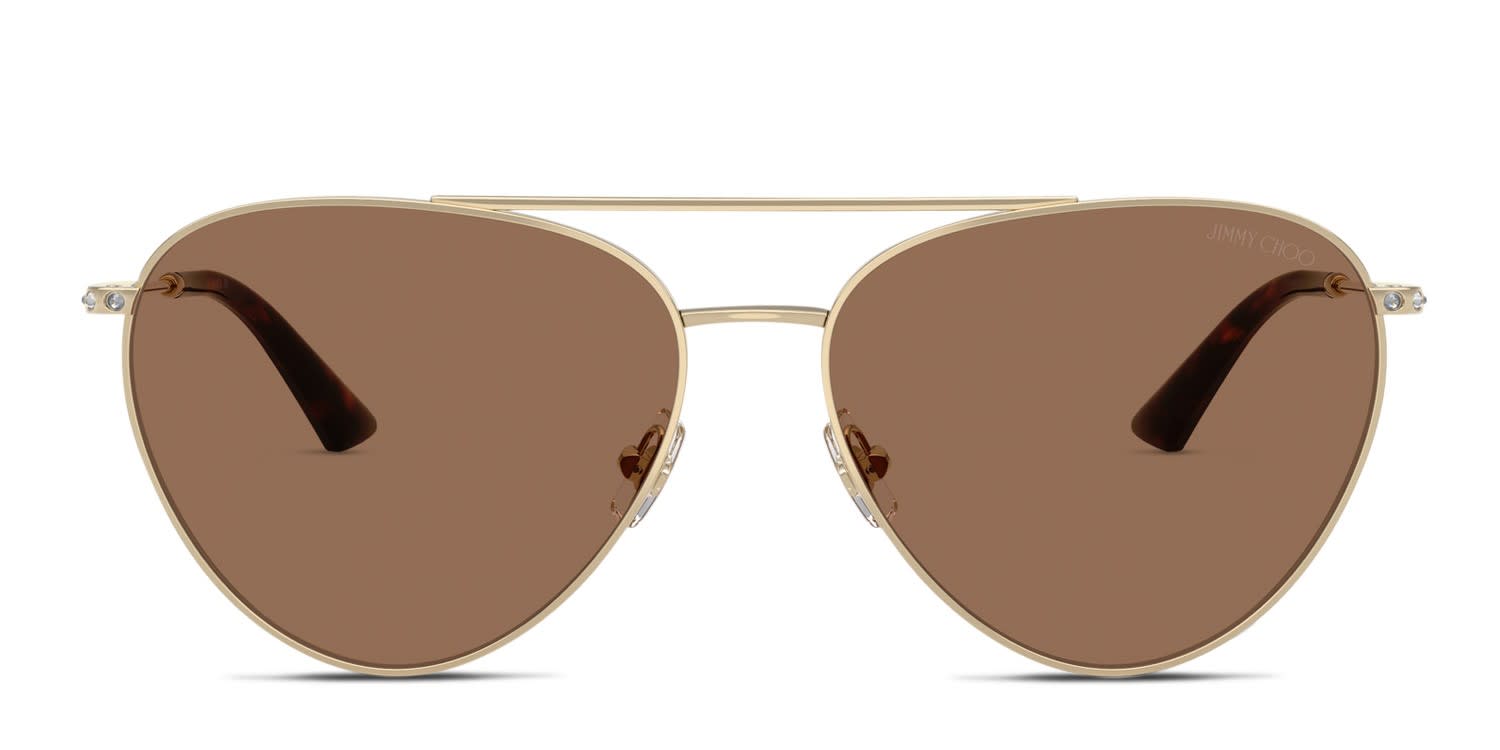 Jimmy Choo JC4002B Gold glasses - Gold / Brown - Frontal View