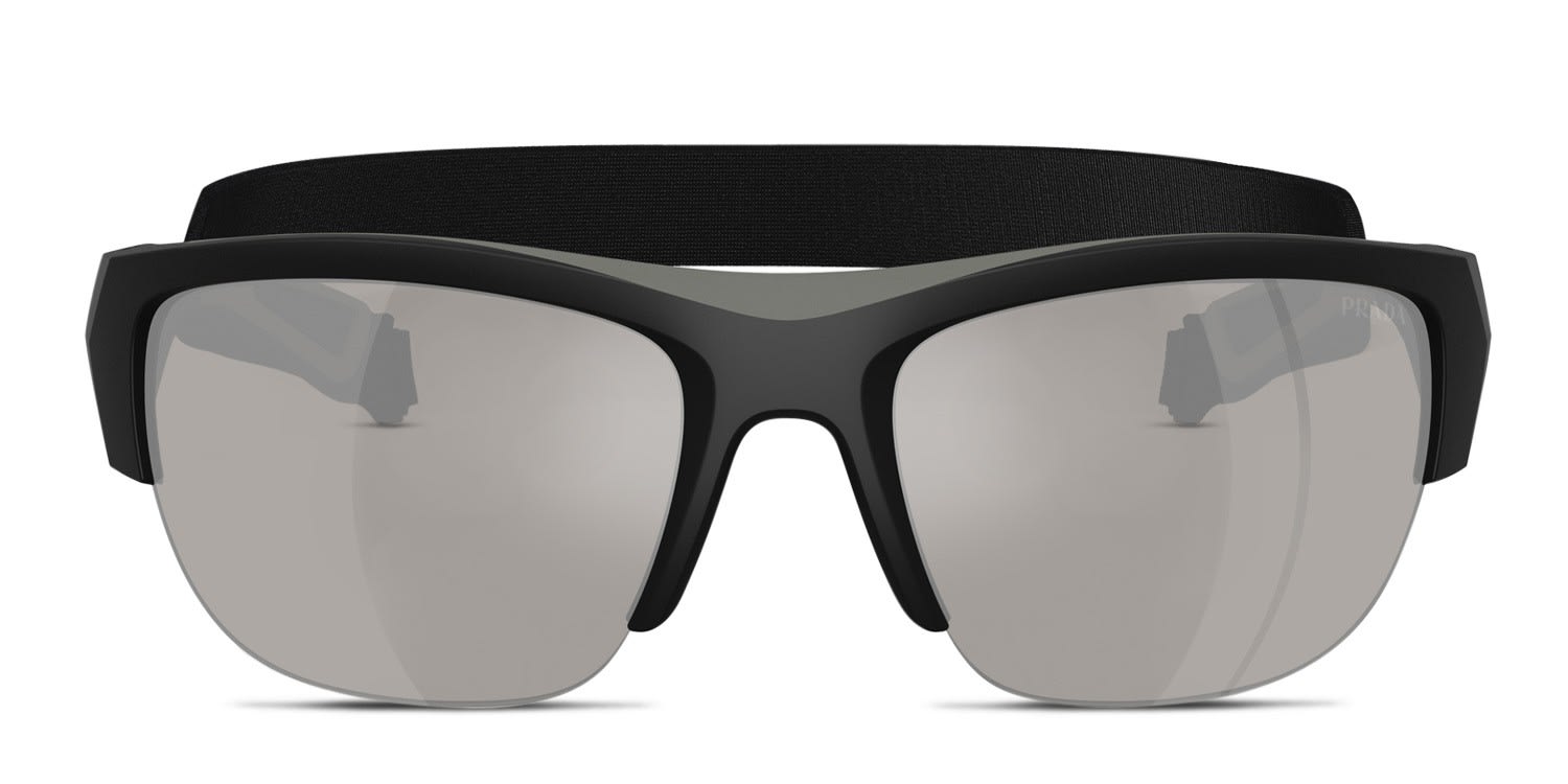 Prada Linea Rossa PSA01S Black glasses - Black / Gray / Silver - Frontal View