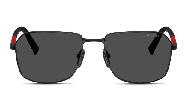 Prada PSA51S black frame with dark grey lenses. Lenses provide 100