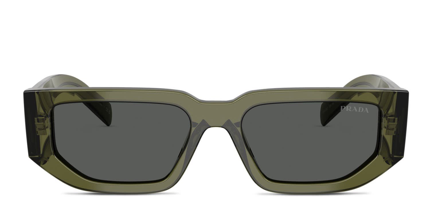 Prada PR09ZS Green, Clear glasses - Green / Clear - Frontal View