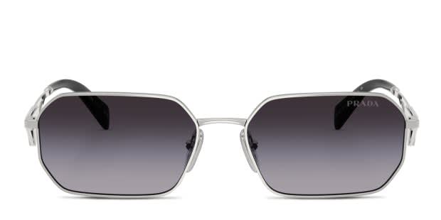 新品未使用！PRADA オーバーサイズサングラス 51S グレー Prada PRA51S silver frame with grey gradient lenses. Lenses