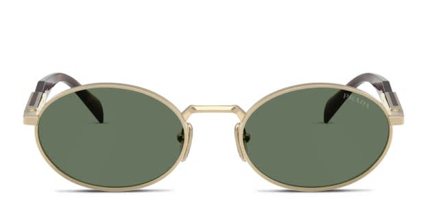 PRADA オルゴール Prada PR65ZS Gold, Green frame with dark green lenses. Lenses