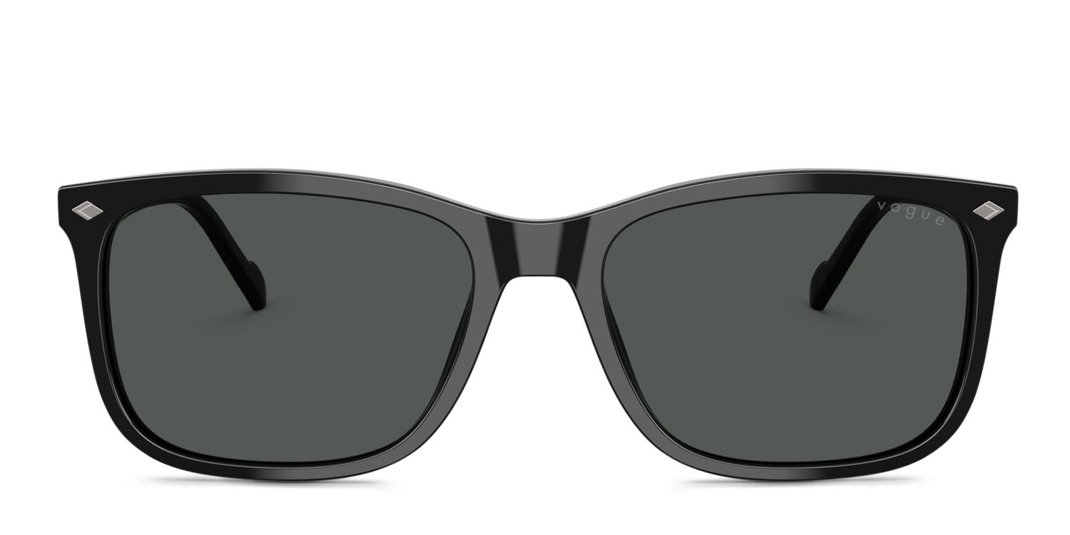 Vogue VO5618S black frame with dark grey lenses. Lenses provide