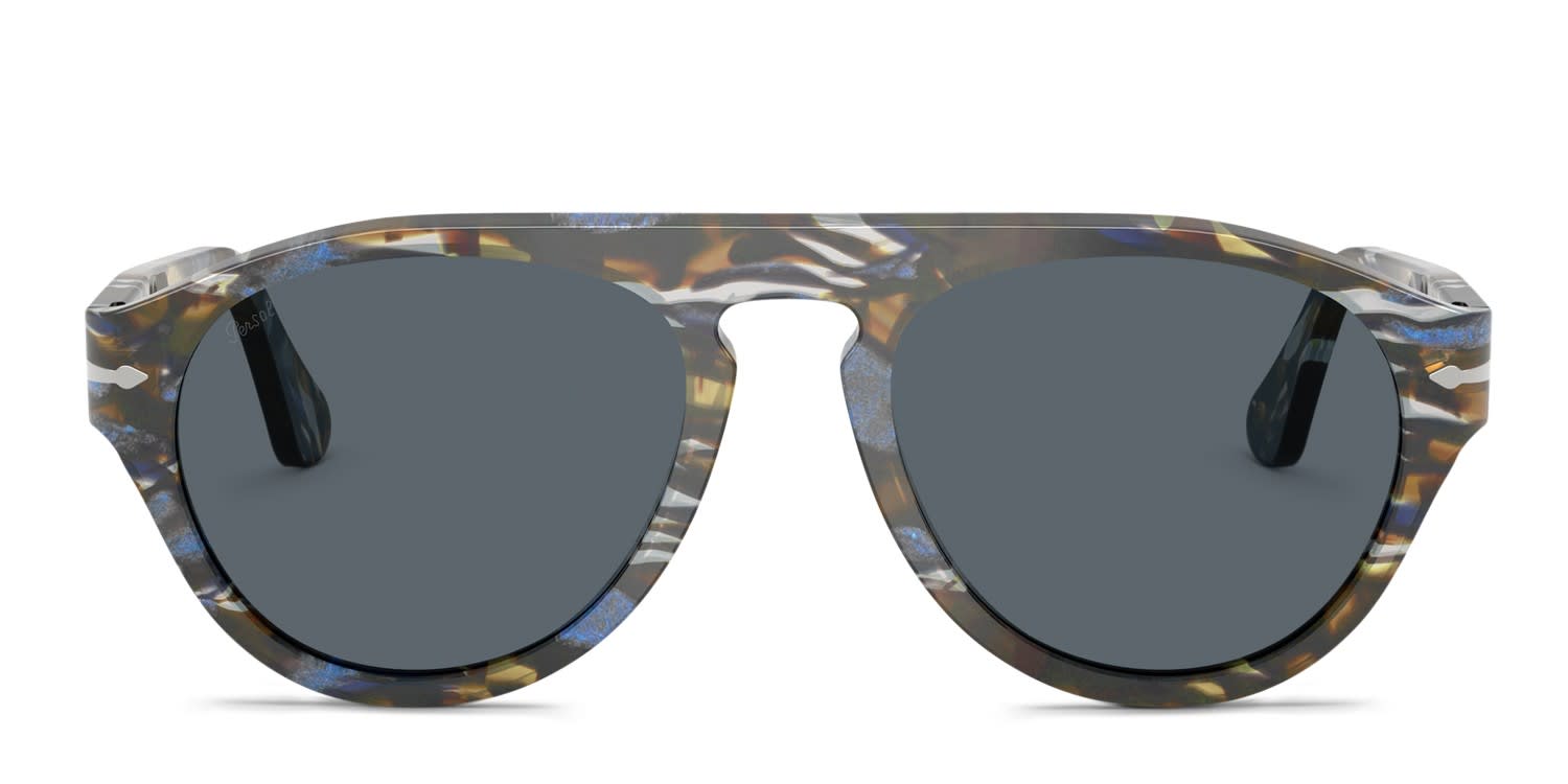 Persol PO3370S Gray, Blue glasses - Gray / Blue - Frontal View