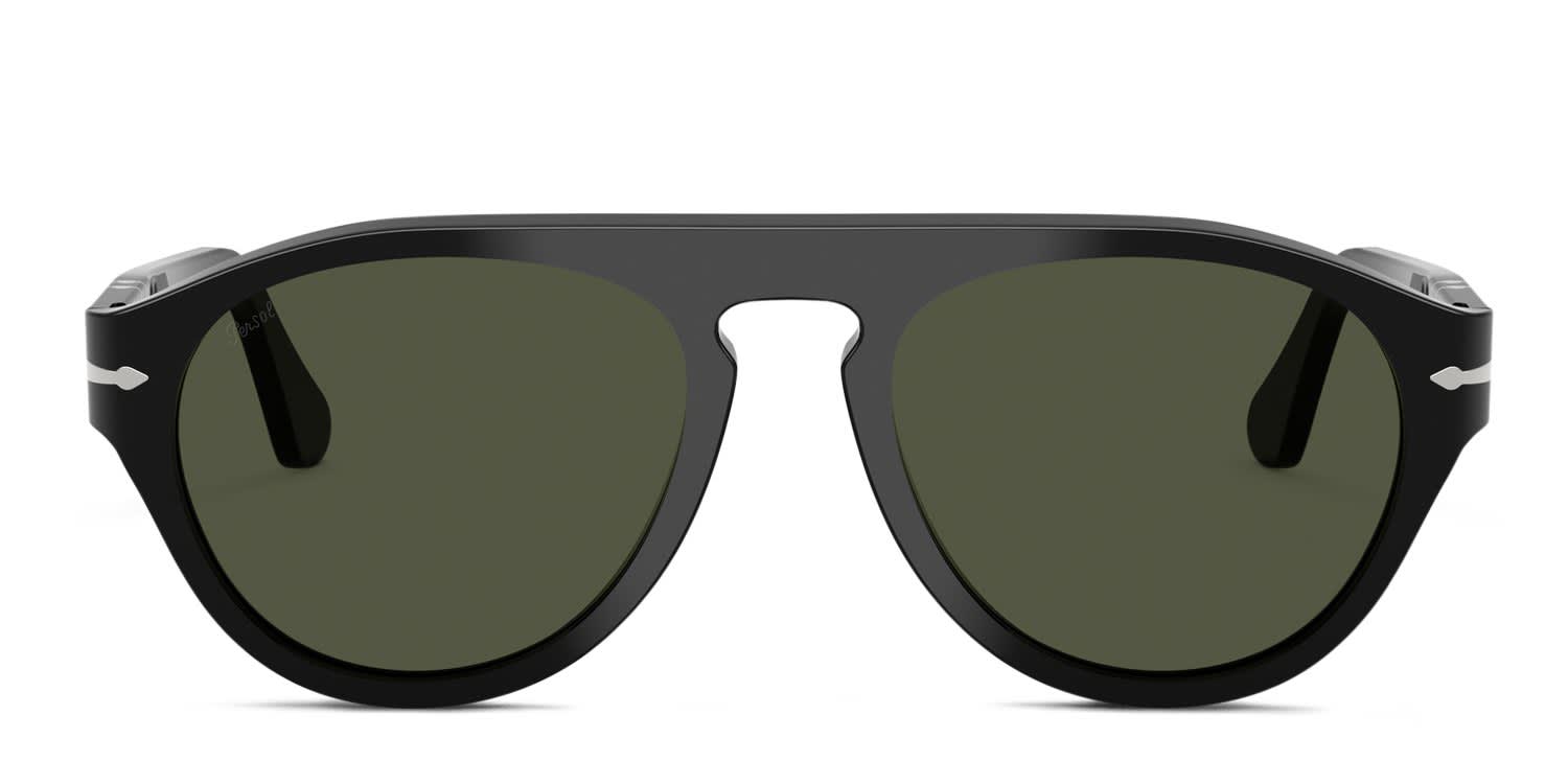 Persol PO3370S Black, Green glasses - Black / Green - Frontal View