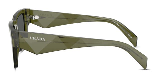 小物 PRADA khaki clear sunglasses Prada PRA06S clear , green frame with dark grey lenses. Lenses