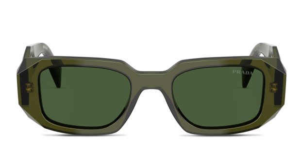 Prada PR17WS Green frame with dark green lenses. Lenses provide