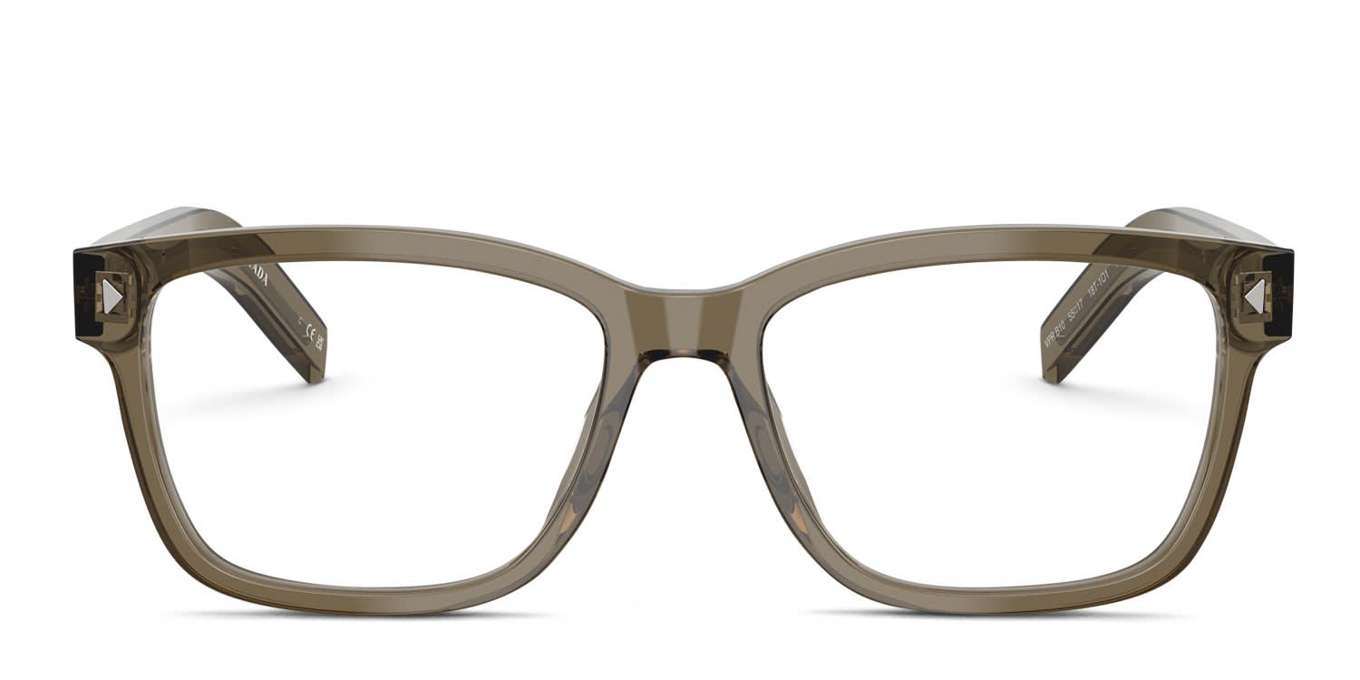 Prada PRB10V Clear, Brown glasses - Brown / Clear - Frontal View