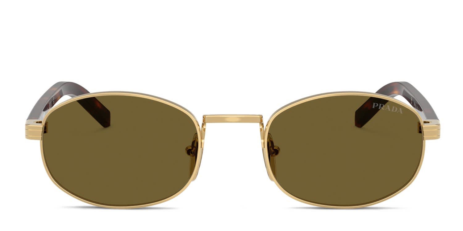 Prada PRB53S Gold, Brown glasses - Gold / Brown - Frontal View