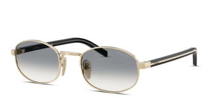Prada PRB53S Gold glasses - Gold / Gray - Angle View