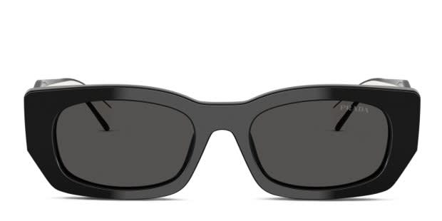Prada PRB05S black frame with dark grey lenses. Lenses provide 100