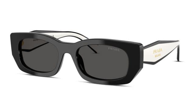 プラダ PRADA サングラス ブラック✖️ ホワイト PRB05S Prada PRB05S black frame with dark grey lenses. Lenses provide 100