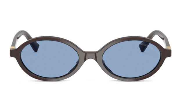 Miu Miu MU04ZS brown frame with light blue lenses. Lenses  display picture 1