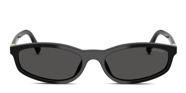 Miu Miu MUA06S black frame with dark grey lenses. Lenses provide