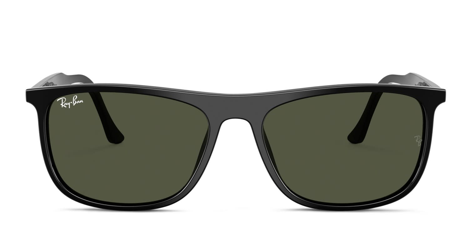 Ray-Ban RB2216 Black, Green glasses - Black / Green - Frontal View