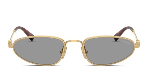 Miu Miu Gold Frame Sunglasses with Gray Lens Miu Miu MU 56ZS L (56 - 17) with Grey lenses and Gold frame  main image 4