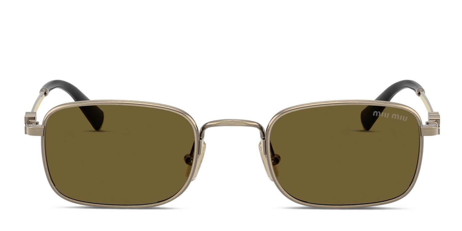 Miu Miu MUA53S Gold glasses - Gold / Brown - Frontal View