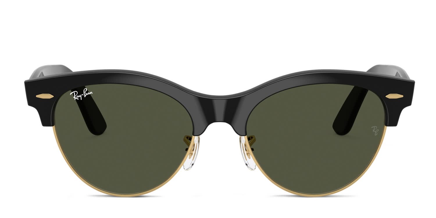 Ray-Ban RB2341 Clubmaster Way black , gold frame with green lenses