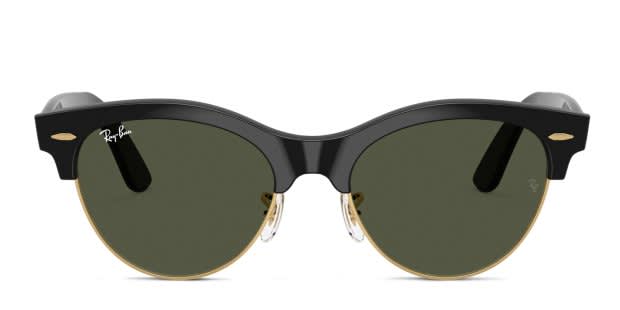 Ray-Ban RB2341 Clubmaster Way black , gold frame with green lenses