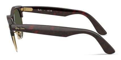 Ray-Ban RB2341 Clubmaster Way Red, Tortoise, Gold, Green glasses - Tortoise / Green - Side View