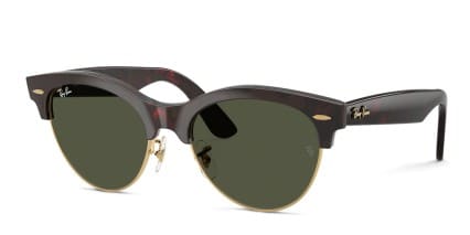 Ray-Ban RB2341 Clubmaster Way Red, Tortoise, Gold, Green glasses - Tortoise / Green - Angle View