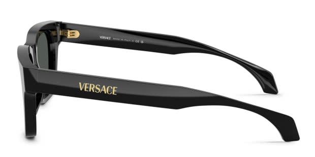 Versace VE4486 black frame with dark grey lenses. Lenses provide