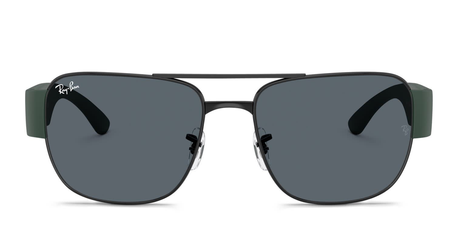Ray-Ban RB3756 Black, Green glasses - Black / Green - Frontal View