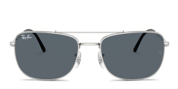 Ray-Ban RB3755 silver frame with blue lenses. Lenses provide  display picture 1