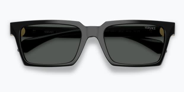 Versace VE4490U black frame with dark grey lenses. Lenses provide