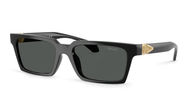 Versace VE4490U black frame with dark grey lenses. Lenses provide