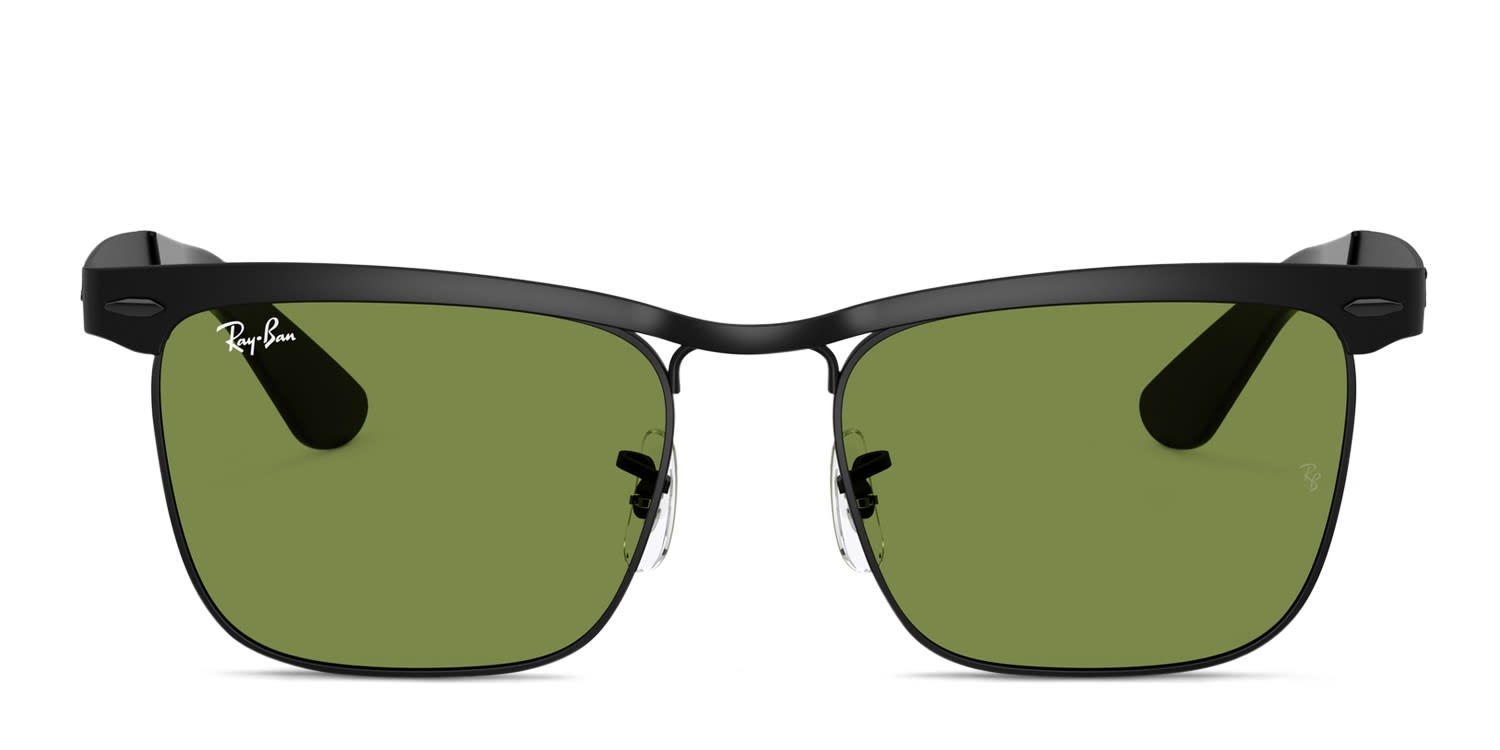 Coach HC8412 black frame with blue solid lenses. Lenses