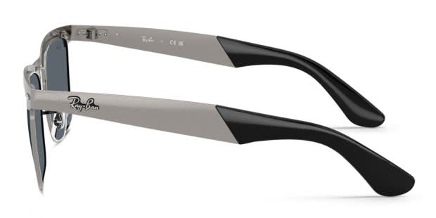 Ray-Ban RB3875 Wayfarer Deluxe gunmetal frame with blue lenses