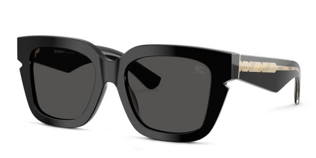 Burberry BE4453 black frame with dark grey lenses. Lenses  display picture 1