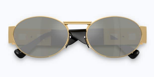 Versace VE2264 gold frame with green mirrored silver lenses