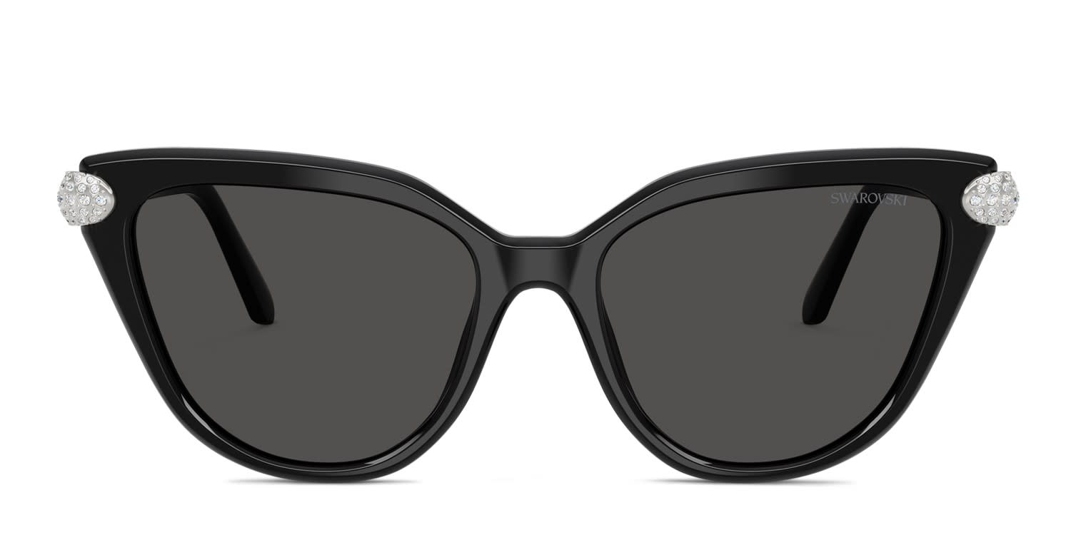 Swarovski SK6039 Black, Gray glasses - Black / Gray - Frontal View