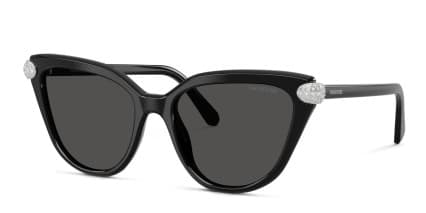 Swarovski SK6039 Black, Gray glasses - Black / Gray - Angle View