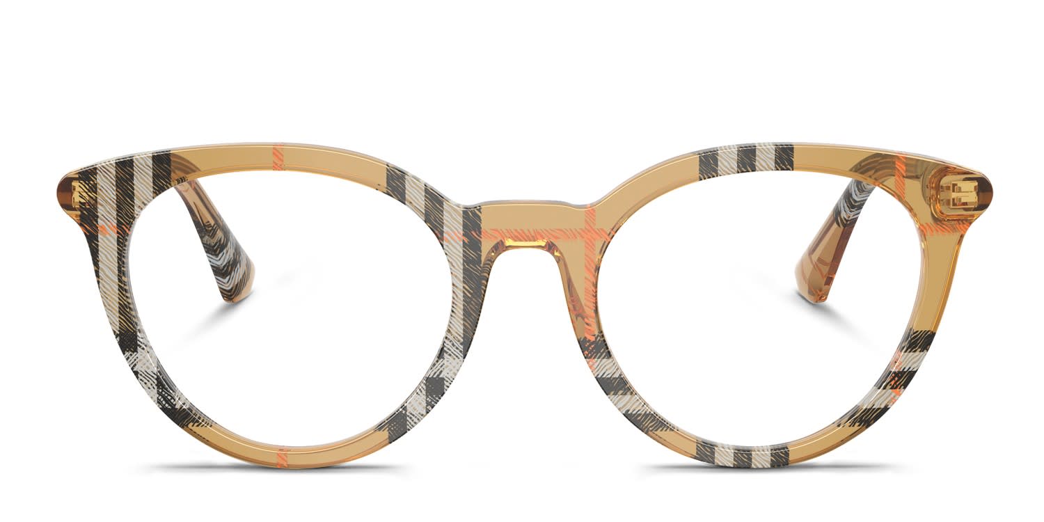 Burberry Multicolor Patterned Round Women\'s Glasses Burberry BE2438 multicolor , brown frame main image 4