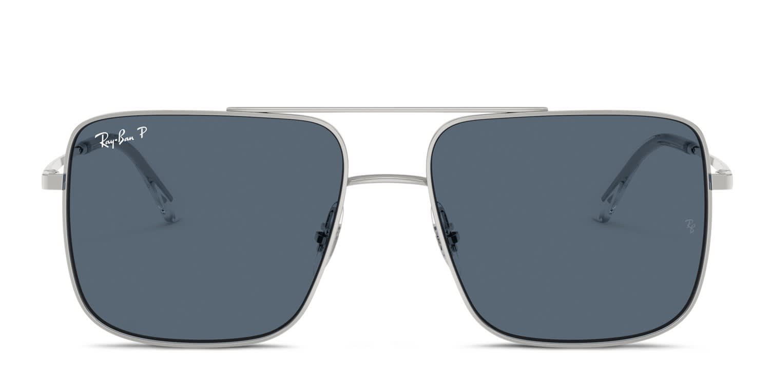 Ray-Ban RB3758 Ari Silver, Blue glasses - Silver / Blue - Frontal View