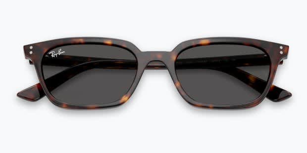 Ray-Ban RB4456 Zaya tortoise frame with dark grey lenses. Lenses