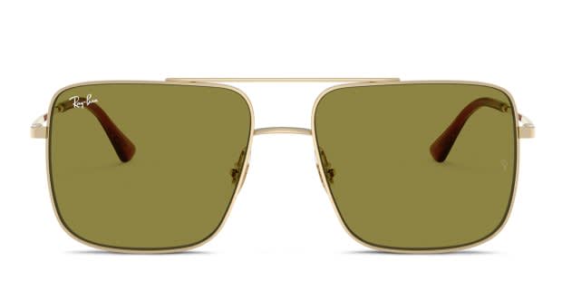 Ray-Ban Square Metal Sunglasses in Gold with Green Lenses Ray-Ban RB 8157 921658 FRANK , Buy Online at Gaffos.com main image 3