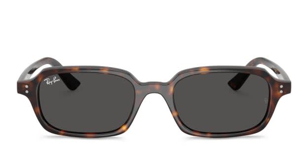 Ray-Ban RB4455 Zuri tortoise frame with dark grey lenses. Lenses