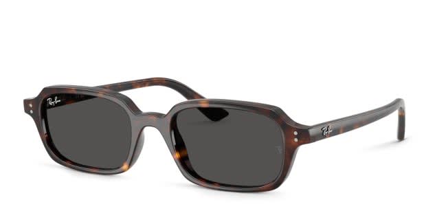 Ray-Ban RB4455 Zuri tortoise frame with dark grey lenses. Lenses