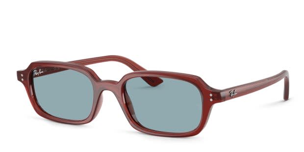 Ray-Ban RB4455 Zuri brown frame with blue lenses. Lenses provide