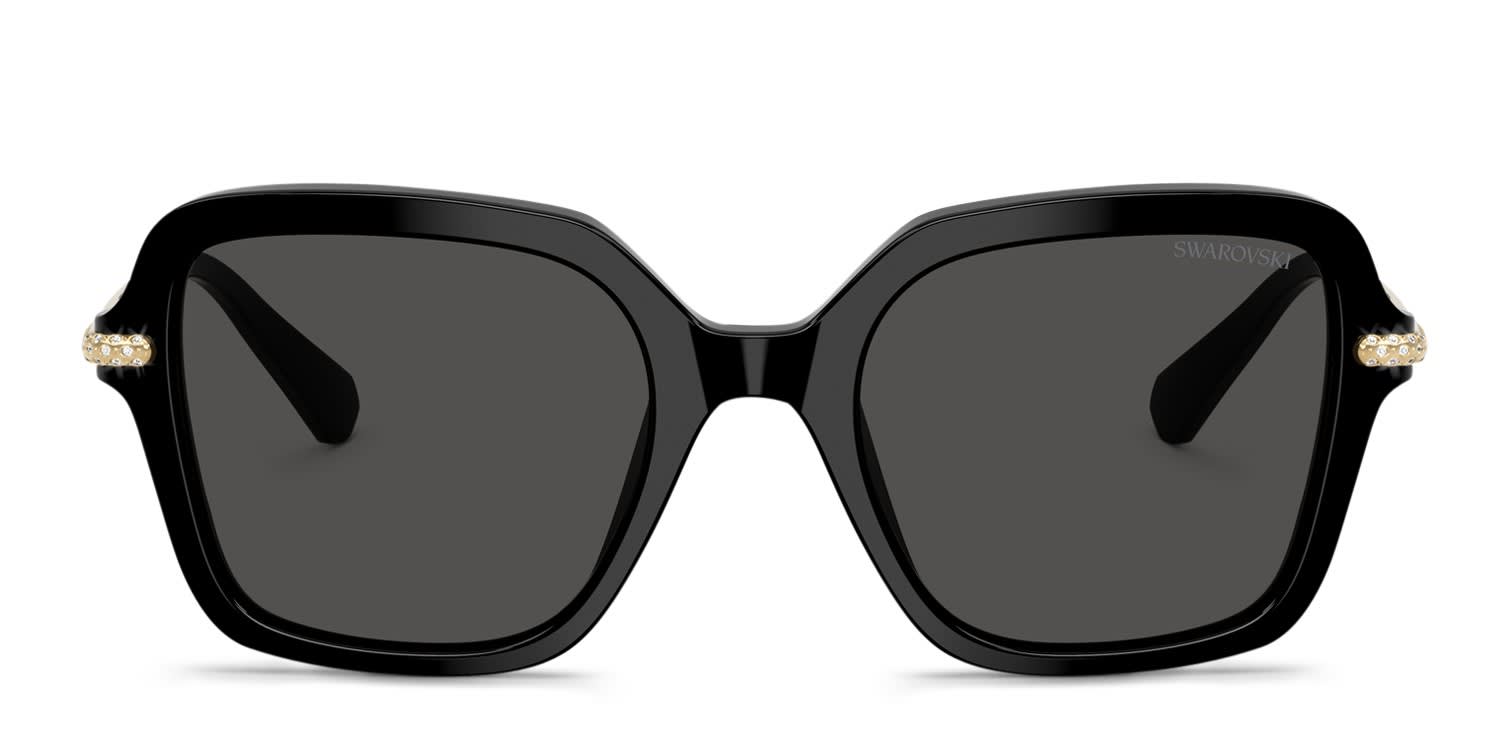 Swarovski SK6040 Black, Gray glasses - Black / Gray - Frontal View